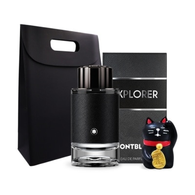MONTBLANC 萬寶龍 MONTBLANC 萬寶龍 探尋旅者男香開運禮[探尋旅者淡香精(100ml)+招財貓擺飾+禮袋]-國際航空版