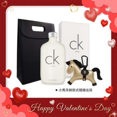 CalvinKlein Calvin Klein CK經典香氛限量質感禮 [CK ONE中性淡香水200ml+小馬吊飾+手提袋]-專櫃公司貨