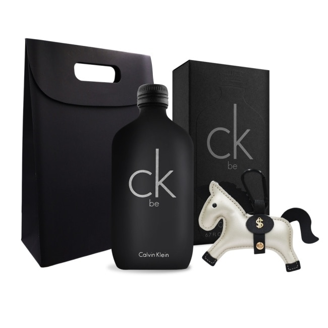 Calvin Klein CK 經典香氛限量質感禮 [ ck be中性淡香水200ml+小馬吊飾+手提袋]-專櫃公司貨