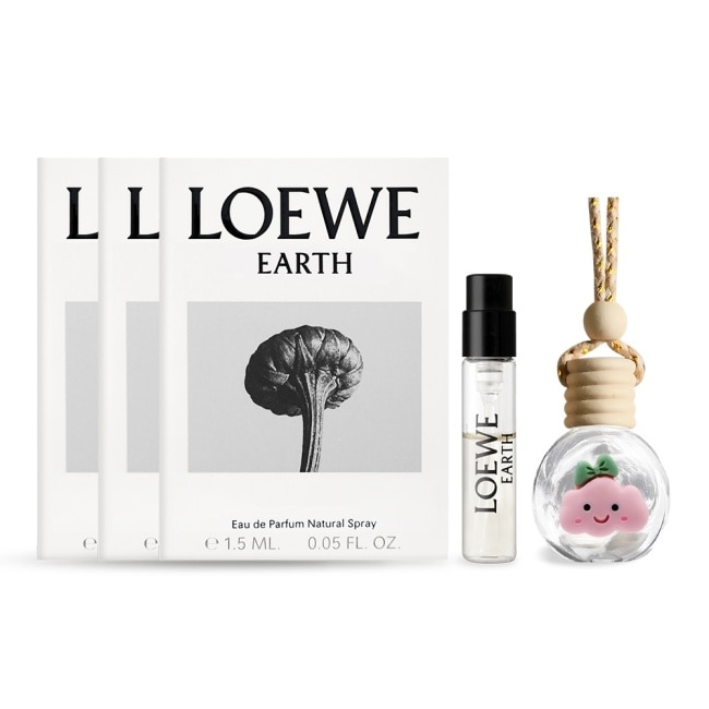 LOEWE Earth 自然之水淡香精(1.5ml)x3贈可愛香氛擴香掛飾-國際航空版