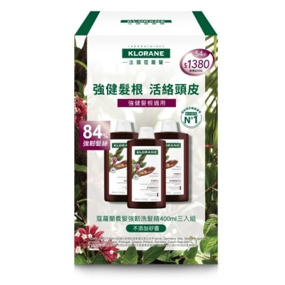KLORANE蔻蘿蘭 蔻蘿蘭養髮強韌洗髮精400ml三入組(蔻蘿蘭養髮強韌洗髮精400ml*3)