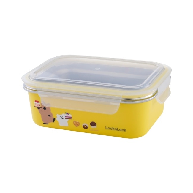樂扣樂扣可微波玩美Match不鏽鋼隔熱便當盒/1200ml/DINOTAENG呆萌町/黃