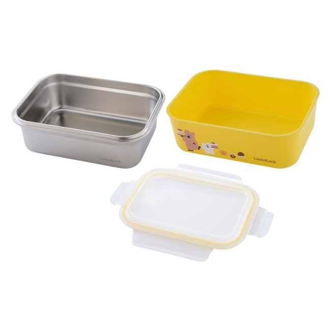樂扣樂扣可微波玩美Match不鏽鋼隔熱便當盒/1200ml/DINOTAENG呆萌町/黃