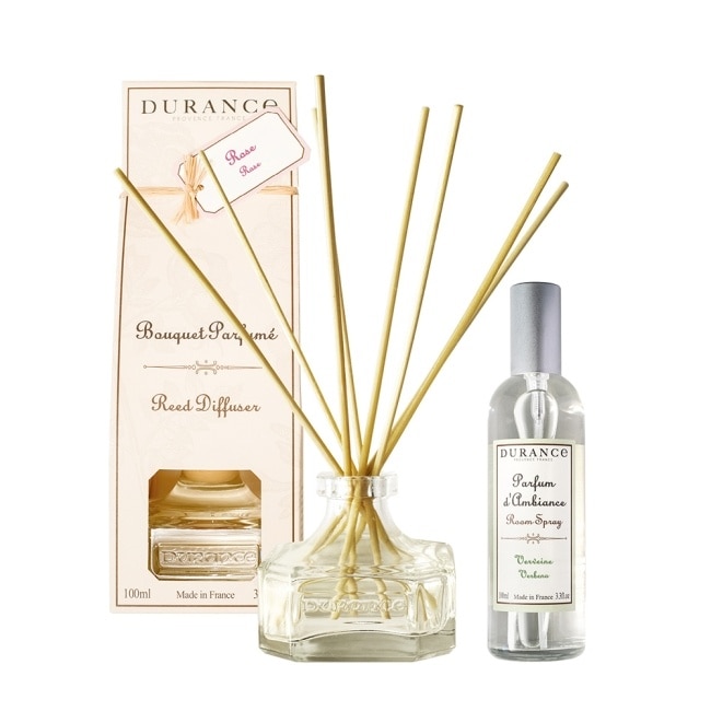 DURANCE 朵昂思 新氣象空氣煥新組(玫瑰擴香100ml+馬鞭草香氛噴霧100ml)-專櫃公司貨