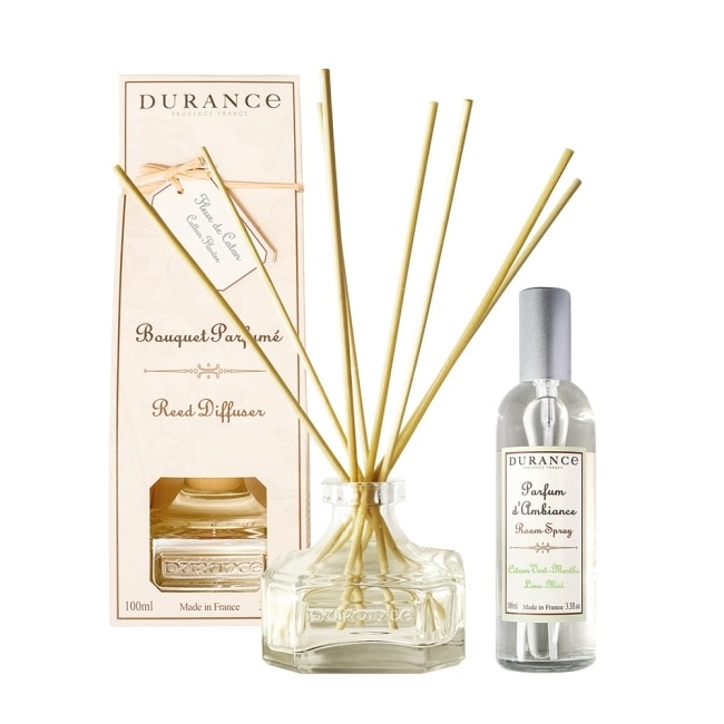 DURANCE 朵昂思 新氣象空氣煥新組(棉花田擴香100ml+青檸薄荷香氛噴霧100ml)-專櫃公司貨