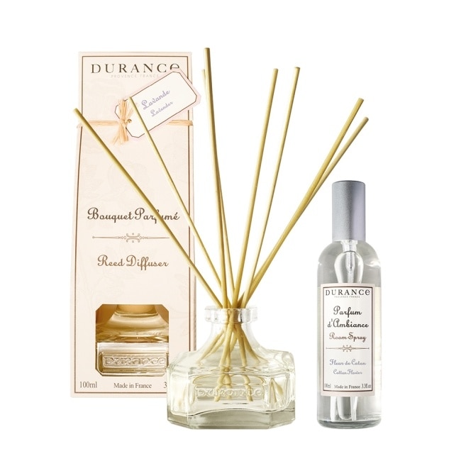 DURANCE 朵昂思 新氣象空氣煥新組(薰衣草擴香100ml+棉花田香氛噴霧100ml)-專櫃公司貨