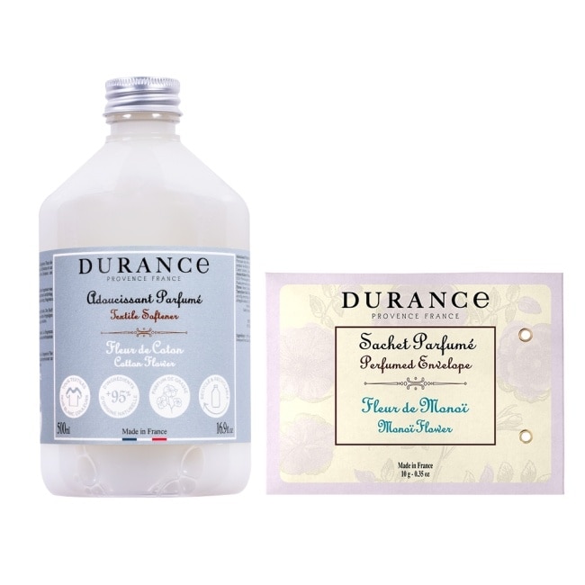 DURANCE 朵昂思 清爽整理衣物煥新組(棉花田柔軟精500ml+芙蓉花香封10g)-專櫃公司貨