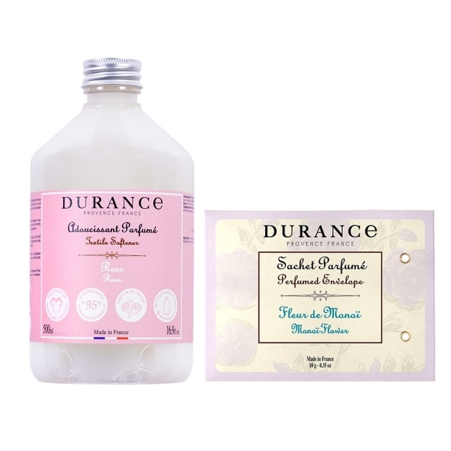 DURANCE 朵昂思 清爽整理衣物煥新組(玫瑰柔軟精500ml+芙蓉花香封10g)-專櫃公司貨