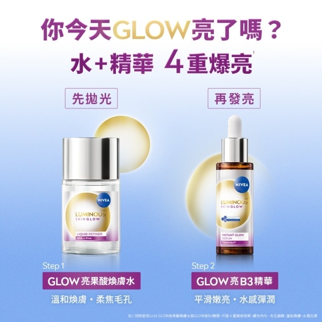 妮維雅LUMINOUS630GLOW亮果酸煥膚水100ml