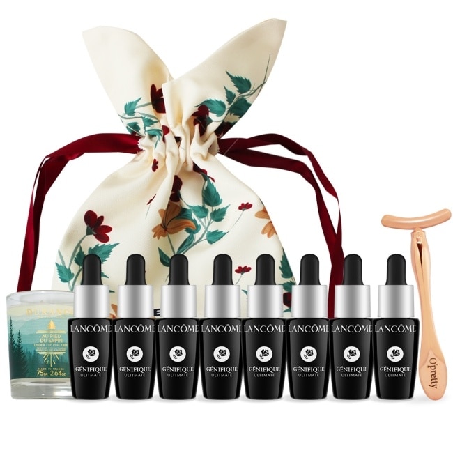 LANCOME 蘭蔻 超極限肌因賦活露保養香氛限定組(肌因賦活露7mlX8+香氛蠟燭75g)-國際航空版