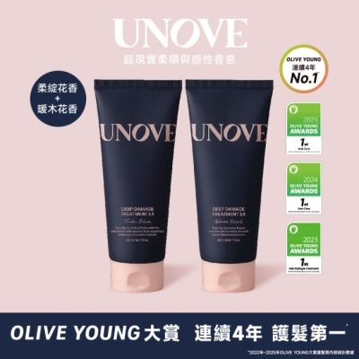 UNOVE - UNOVE 柔諾伊 角蛋白柔順修護髮膜 2入組 (柔綻花香207ml+暖木花香207ml)-獨家