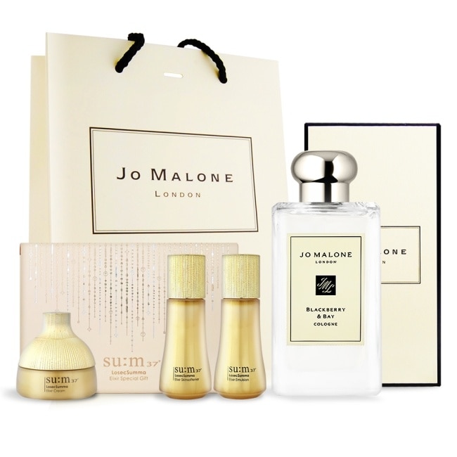 Jo Malone 黑莓子與月桂葉香水(100ml)贈金萃極緻無痕抗齡3件組[凝露+精華乳+精華乳霜]+提袋-國際航空版