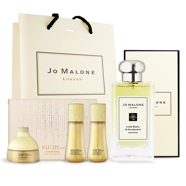 Jo Malone 青檸羅勒與柑橘香水(100ml)贈金萃極緻無痕抗齡3件組[凝露+精華乳+精華乳霜]+提袋-國際航空版