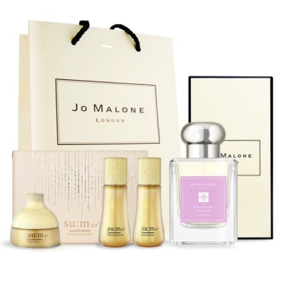 JOMALONE Jo Malone 玫瑰水與香草香水(50ml)贈金萃極緻無痕抗齡3件組[凝露+精華乳+精華乳霜]+提袋-國際航空版
