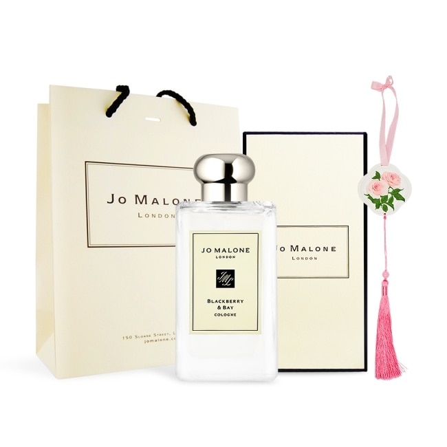 Jo Malone 黑莓子與月桂葉香水(100ml)+玫瑰香氛擴香石掛飾+品牌提袋-情人節送禮首選-國際航空版