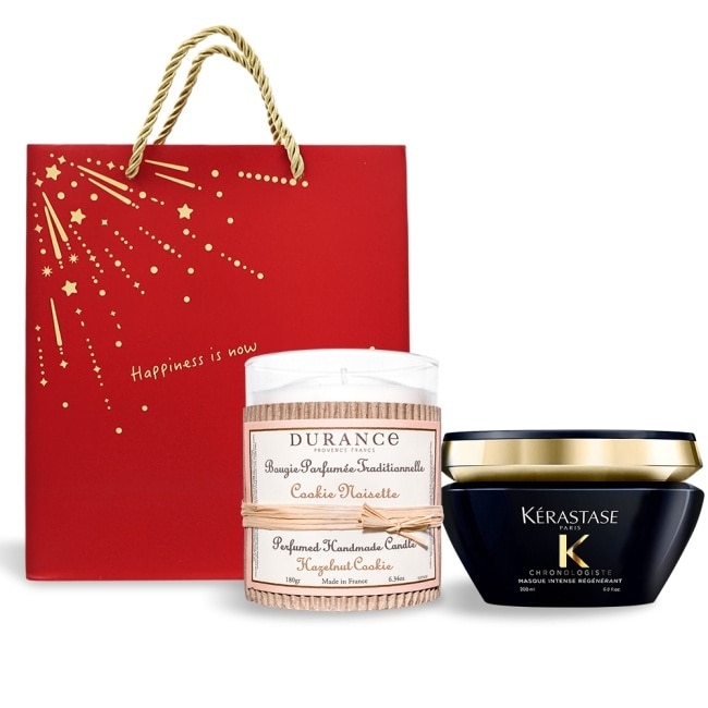 KERASTASE 卡詩 黑鑽極萃逆時髮膜(200ml)-贈精油蠟燭180g+提袋-國際航空版