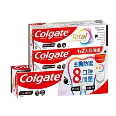 高露潔Colgate - 高露潔全效炭深潔牙膏1+2超值組(100ml (137g)x1 + 60gx2)