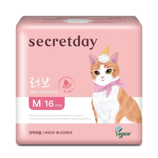 秘之日Secretday_Love超強吸收棉柔衛生棉M_24.5cm16片