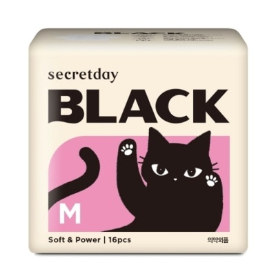 Secretday - 秘之日Secretday_BLACK柔滑親膚衛生棉24.5cm16片