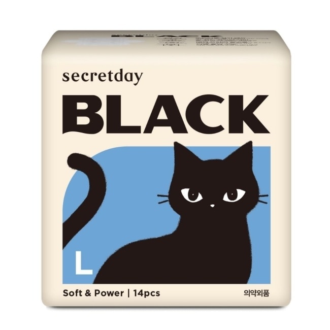 秘之日Secretday_BLACK柔滑親膚衛生棉29cm14片