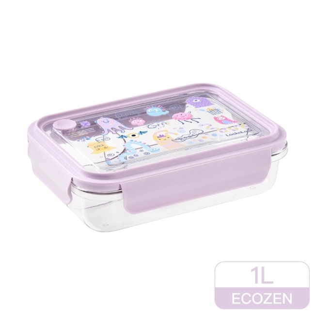 樂扣樂扣怪好吃ECOZEN三分隔便當盒/1L/紫紫怪