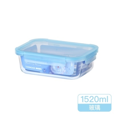 LOCK&LOCK樂扣樂扣 - 樂扣樂扣藍莓慕斯耐熱玻璃保鮮盒/長方形/1520ml