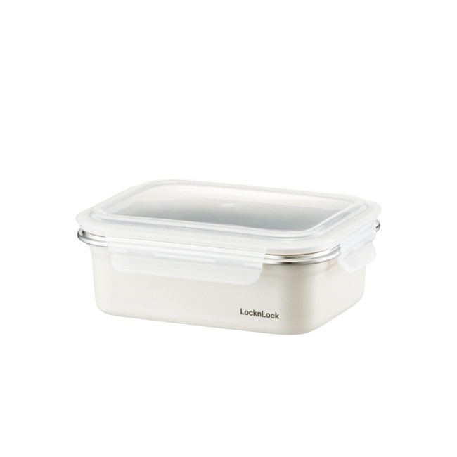 樂扣樂扣可微波輕漾粉彩不鏽鋼保鮮盒/1.2L/白