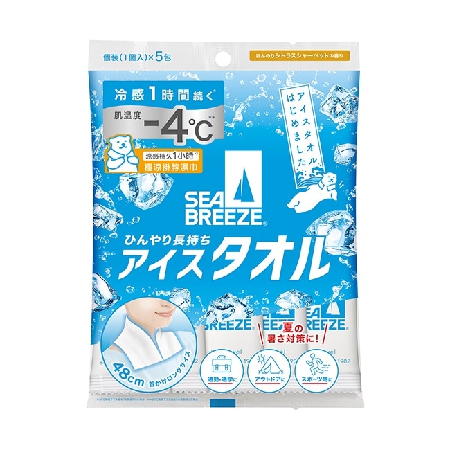 SEA BREEZE 極涼掛脖濕巾 加大版 5枚入