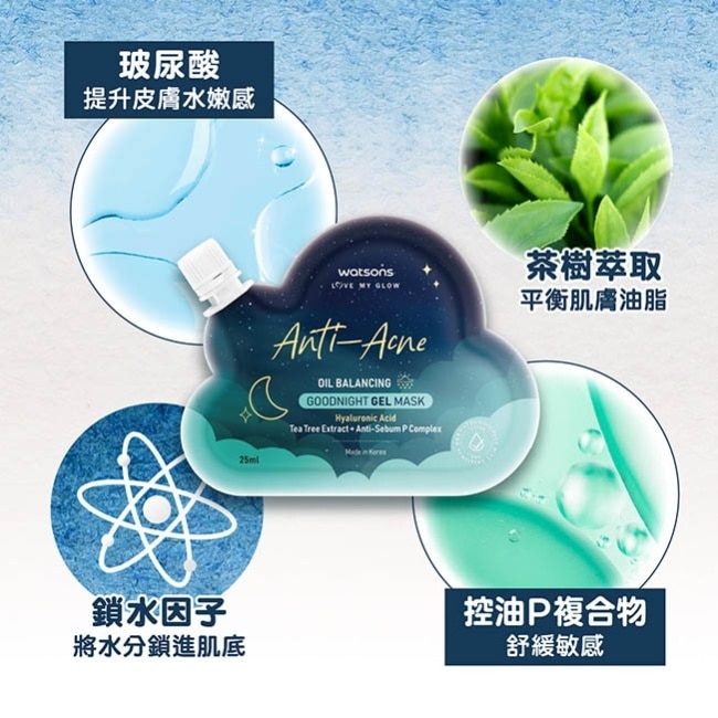 屈臣氏控油晚安面膜25ml image