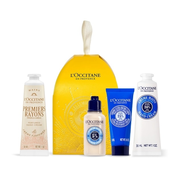 L’OCCITANE 歐舒丹 晨曦花梨護手霜(30ml)+乳油木節慶彩球組