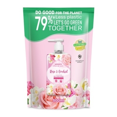 Watsons 屈臣氏 - 屈臣氏玫瑰紫蘭花清香潔手液補充包500ml image