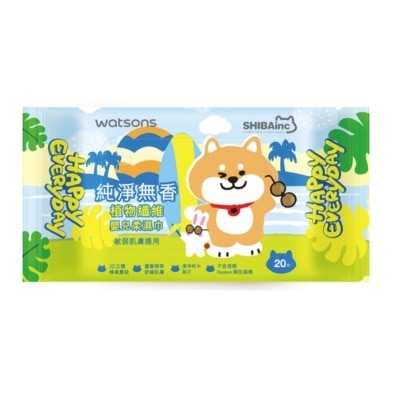 Watsons 屈臣氏 - 屈臣氏無香嬰兒柔濕巾20片(柴犬工房2026) image