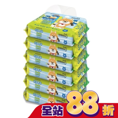 Watsons 屈臣氏 - 屈臣氏無香嬰兒柔濕巾20片6包(柴犬工房2026)