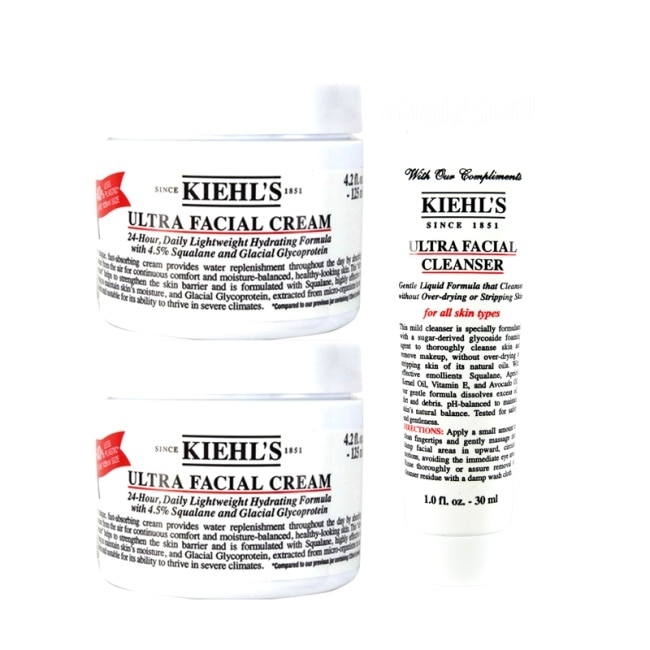 KIEHL,S冰河醣蛋白保濕霜125mlx2(贈冰河醣保濕潔面乳30mlx1)