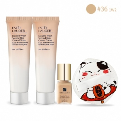 ESTEE LAUDER 雅詩蘭黛 - ESTEE LAUDER 雅詩蘭黛 粉持久出國美肌組[乖乖乳(15ml)x2+持妝粉底(7ml)1W2]附招財貓收納粉撲