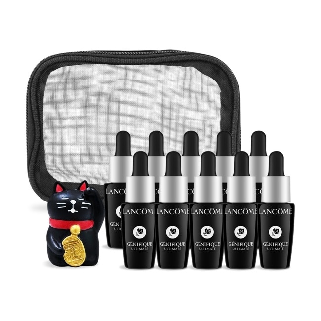 LANCOME 蘭蔻 超極限肌因賦活露好運組[賦活露(7ml)x10+擺飾]附旅行化妝包-國際航空版