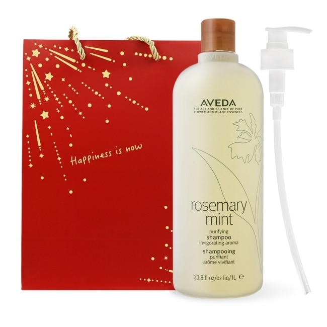 AVEDA 迷迭薄荷洗髮精(1000ml)+壓頭附禮袋-國際航空版