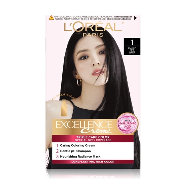 巴黎萊雅優媚霜三重護髮染髮霜 1 自然黑 #韓韶禧推薦款 #全新升級