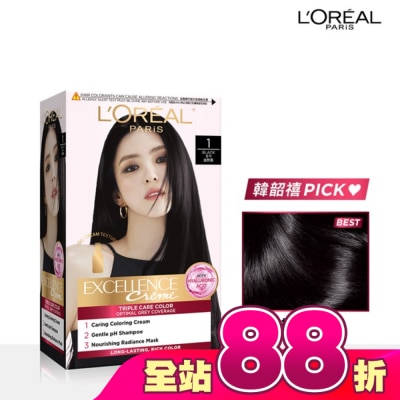 L'Oreal Paris 巴黎萊雅優媚霜 - 巴黎萊雅優媚霜三重護髮染髮霜 1 自然黑 #韓韶禧推薦款 #全新升級