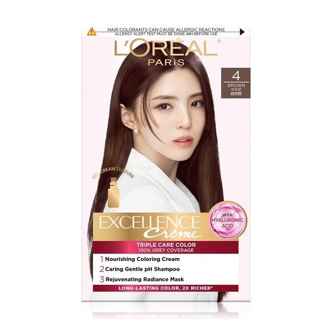 巴黎萊雅優媚霜三重護髮染髮霜 4 自然棕 #韓韶禧推薦款 #全新升級