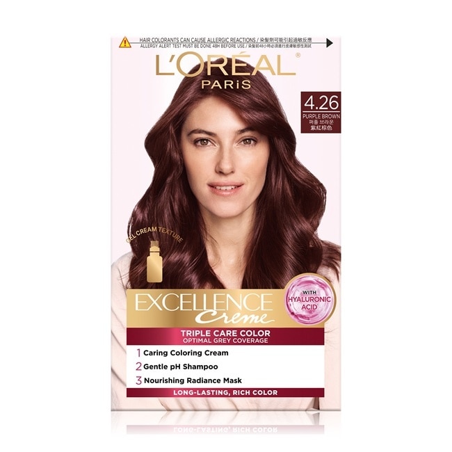 巴黎萊雅優媚霜三重護髮染髮霜 4.26 紫紅棕色 #韓韶禧推薦款 #全新升級