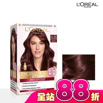 L'Oreal Paris 巴黎萊雅優媚霜 - 巴黎萊雅優媚霜三重護髮染髮霜 4.26 紫紅棕色 #韓韶禧推薦款 #全新升級
