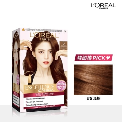 L'Oreal Paris 巴黎萊雅優媚霜 - 巴黎萊雅優媚霜三重護髮染髮霜 5 淺棕 #韓韶禧推薦款 #全新升級