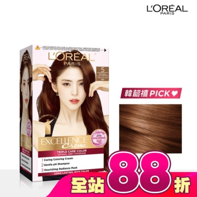 L'Oreal Paris 巴黎萊雅優媚霜 - 巴黎萊雅優媚霜三重護髮染髮霜 5 淺棕 #韓韶禧推薦款 #全新升級
