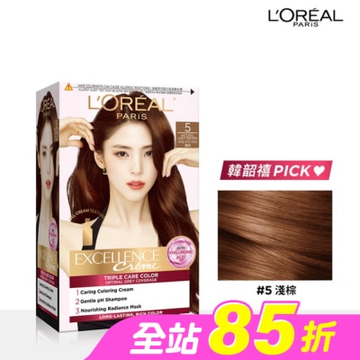 L'Oreal Paris 巴黎萊雅優媚霜 - 巴黎萊雅優媚霜三重護髮染髮霜 5 淺棕 #韓韶禧推薦款 #全新升級