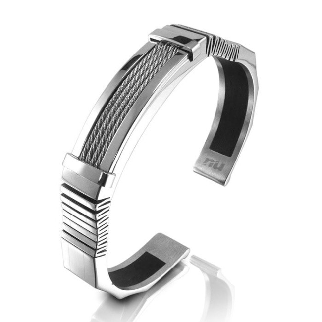 【海夫】恩悠數位 NU 316白鋼 EROS 能量手鐲 男款 (9HPH023S003)