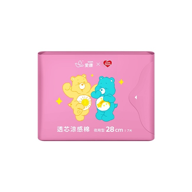 愛康透芯涼感棉CareBears夜用28cm7片