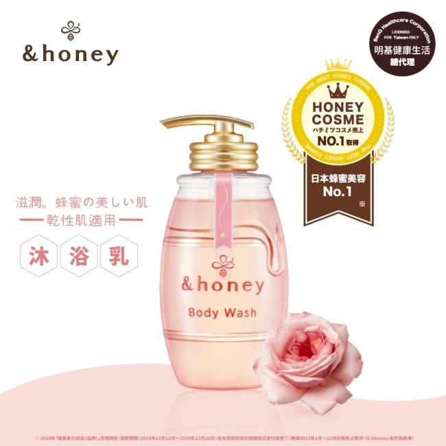 &honey 玫瑰蜂蜜香氛美肌沐浴露500ml image