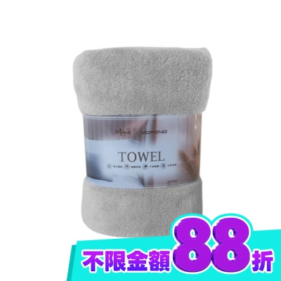 MORINO 摩力諾 MORINO無棉絮超吸水素色浴巾 灰 image