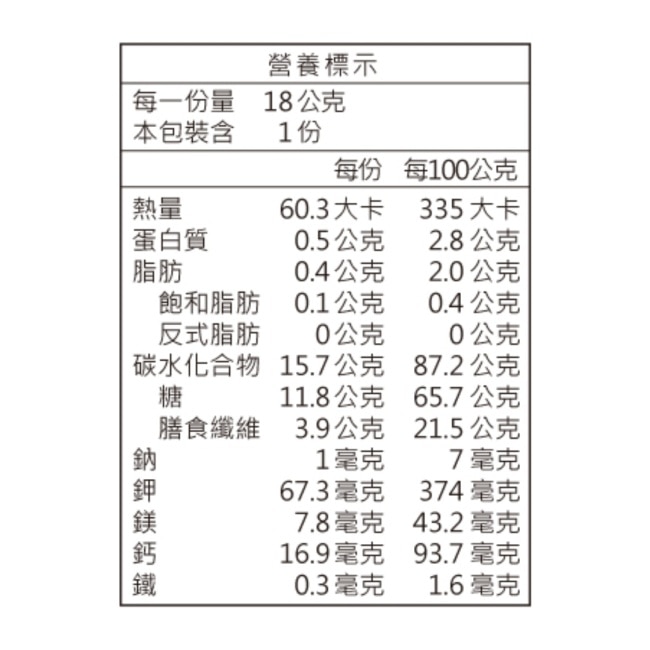 義美生機 真甘純凍乾藍莓18g